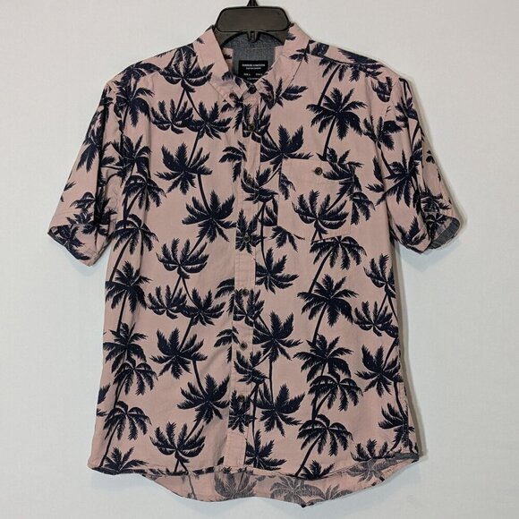 SUNRISE KINGDOM Pink Tropical Floral Short Sleeve Button Shirt; Men Size L - Picture 1 of 5